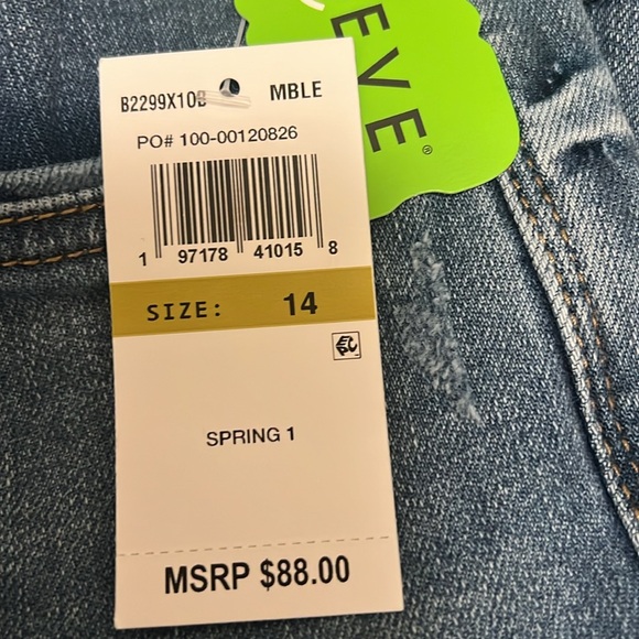 Democracy Ab"solution Mid Blue Kick Flare Jeans with Double Layer Fray Hem - Picture 6 of 8